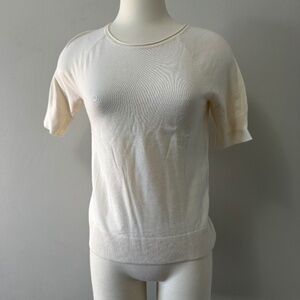 LOFT Ivory Short Sleeve Sweater